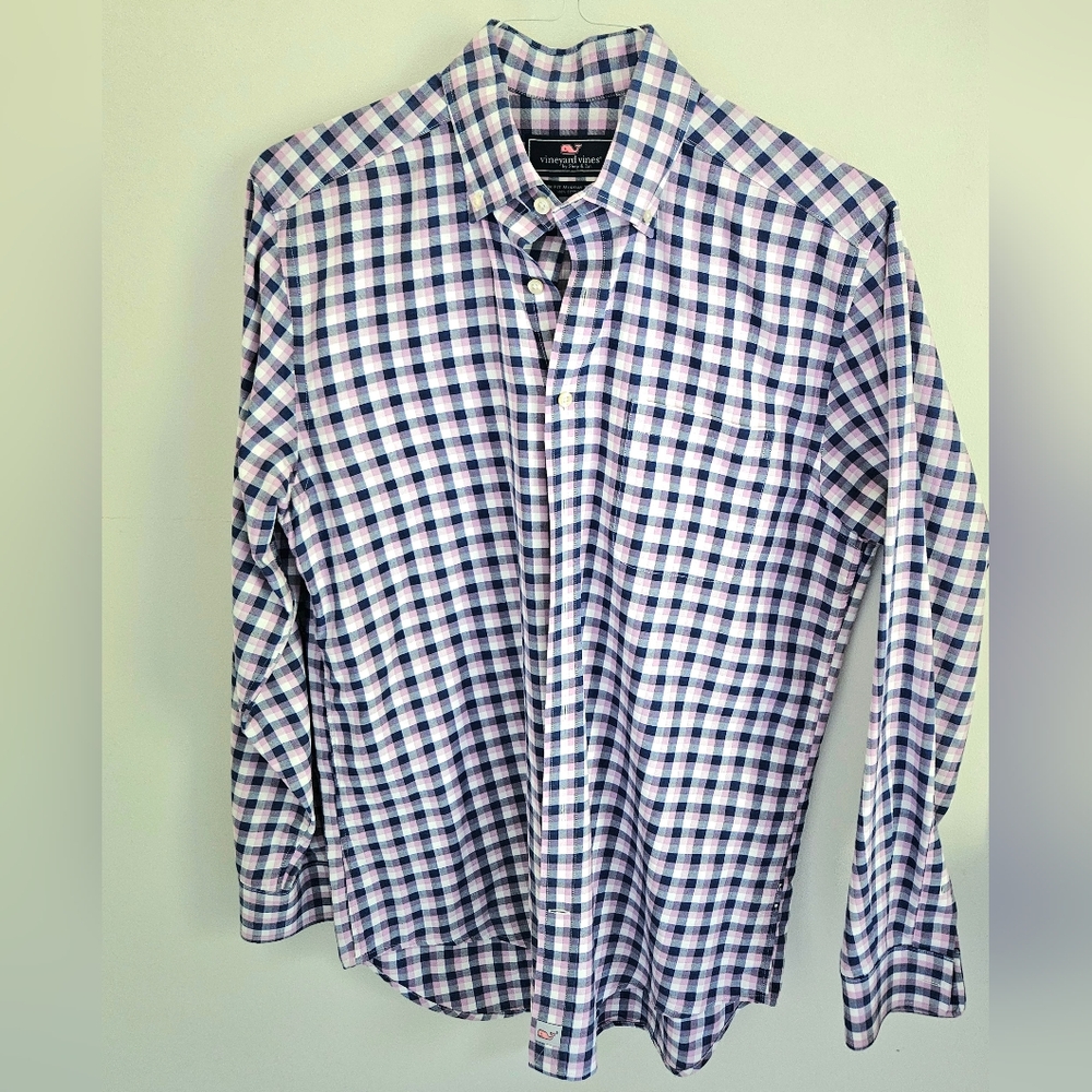 Vineyard Vines Check Button Down Murray Shirt Sli… - image 1